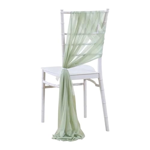 10 Stück Chiffon-Stuhlschärpen for Hochzeiten, Partys, Zeremonien, Empfänge, Blumenarrangements, Bankette, Outdoor-Dekoration, 20 x 275 cm(Green,8pcs20x275cm) von PBHGMGEBLV