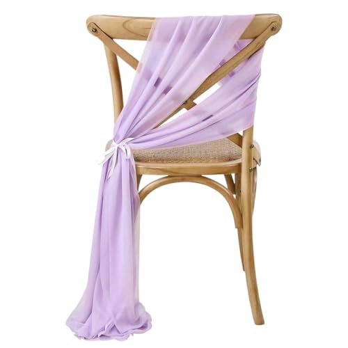 10 Stück Chiffon-Stuhlschärpen for Hochzeiten, Partys, Zeremonien, Empfänge, Blumenarrangements, Bankette, Outdoor-Dekoration, 20 x 275 cm(Purple,20pcs20x275cm) von PBHGMGEBLV