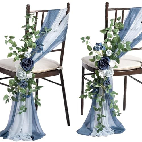 2 stücke 20x250cm Chiffon Stuhl Schärpen Schärpe Hochzeit Abdeckungen Band Party Bankett Event Gang Deco(2) von PBHGMGEBLV