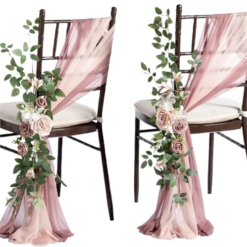 2 stücke 20x250cm Chiffon Stuhl Schärpen Schärpe Hochzeit Abdeckungen Band Party Bankett Event Gang Deco(3) von PBHGMGEBLV