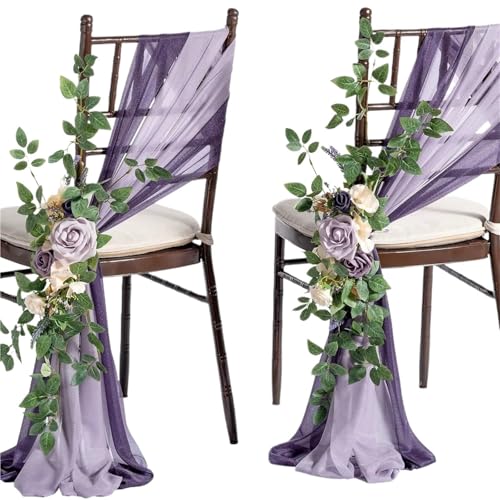 2 stücke 20x250cm Chiffon Stuhl Schärpen Schärpe Hochzeit Abdeckungen Band Party Bankett Event Gang Deco(4) von PBHGMGEBLV
