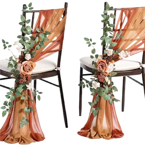 2 stücke 20x250cm Chiffon Stuhl Schärpen Schärpe Hochzeit Abdeckungen Band Party Bankett Event Gang Deco(5) von PBHGMGEBLV