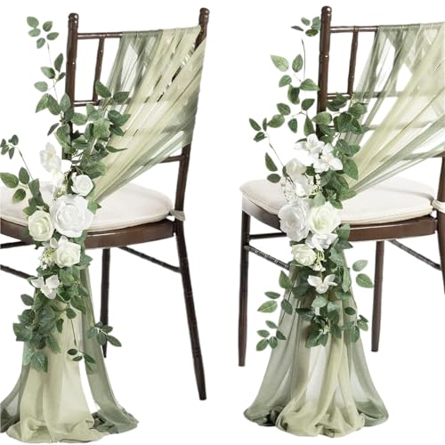 2 stücke 20x250cm Chiffon Stuhl Schärpen Schärpe Hochzeit Abdeckungen Band Party Bankett Event Gang Deco(8) von PBHGMGEBLV