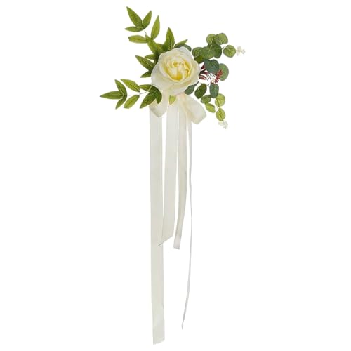 8/12Pcs Stuhl Zurück Blume Bankett Dekoration Hochzeit Feier Gang Pew Blumen Blumen Anordnung Simulation(Yellow,12Pcs) von PBHGMGEBLV