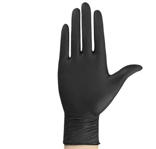 10/20/50/100 Stück schwarze Nitril-Einweghandschuhe for die Arbeit, latexfrei, Reinigungshandschuh for Zuhause, strukturiert, for Mechaniker, Tätowierung, Haarfärbemittel, Schönheit(Black 100PCS,L) 10/20/50/100 Stück schwarze Nitril-Einweghandschuhe for die Arbeit, latexfrei, Reinigungshandschuh for Zuhause, strukturiert, for Mechaniker, Tätowierung, Haarfärbemittel, Schönheit(Black 100PCS,L) von PBHOVIITG