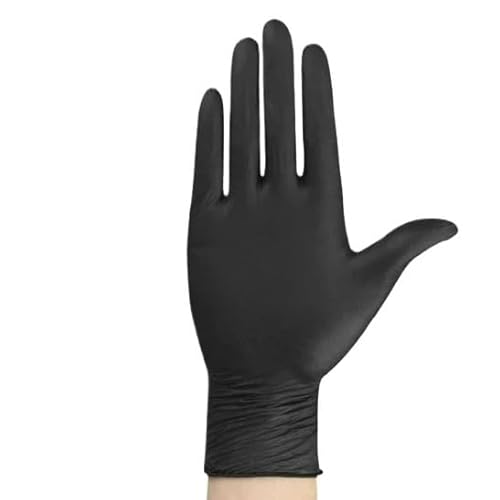 PBHOVIITG 10/20/50/100 Stück schwarze Einweghandschuhe aus Nitril, wasserdicht, latexfrei, for Autoreparaturen, lebensmittelechte Haarfärbearbeiten(Black 10PCS,M) von PBHOVIITG