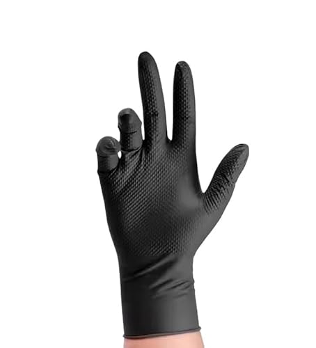 PBHOVIITG 10/30/50 Stück schwarze industrielle Nitrilhandschuhe 8mil Hochleistungs-Einweghandschuhe mit Diamantstruktur, nicht steril, for die Reinigung von Zuhause und Küche(Diamond Black 50PCS,XL) PBHOVIITG 10/30/50 Stück schwarze industrielle Nitrilhandschuhe 8mil Hochleistungs-Einweghandschuhe mit Diamantstruktur, nicht steril, for die Reinigung von Zuhause und Küche(Diamond Black 50PCS,XL) von PBHOVIITG
