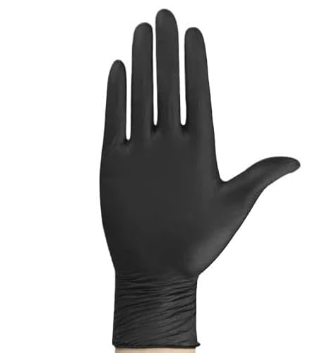PBHOVIITG 10-100 STÜCKE Handschuhe Schwarz Waschen Geschirr Einweg Latexfrei Handschuh Auto Industrie Tierpflege Küche for Kochen(Black 50PCS,M) von PBHOVIITG
