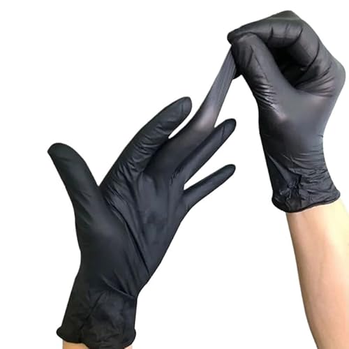 PBHOVIITG 20/40/60PCS Einweg-Nitrilhandschuhe schwarz for Küche Kochen S/M/L/XL Haushalt wasserdicht Reinigung(Black 40PCS,XL) von PBHOVIITG