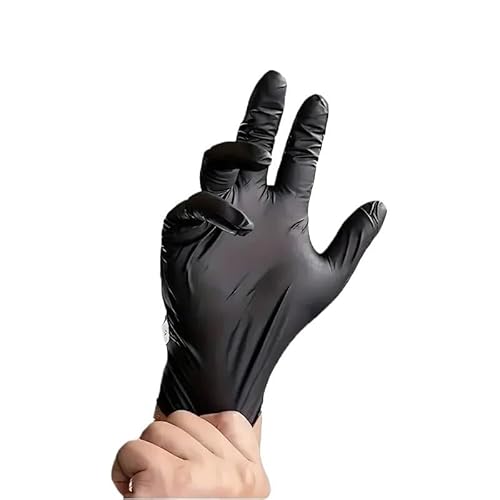 PBHOVIITG 20/50/100 STÜCKE Schwarze Nitrilhandschuhe Haushaltsreinigung for Die Küche Kochen for Tierpflege Wasserdicht Antistatisch Latexfrei(20PCS,S) von PBHOVIITG