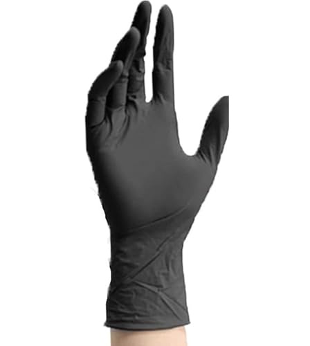 PBHOVIITG 20/50/100 Stück schwarze Einweghandschuhe aus Nitril, puderfrei, for den Haushalt, geeignet for die Tierpflege, Kochen, Schönheitsreinigungswerkzeuge(100PCS,L) von PBHOVIITG