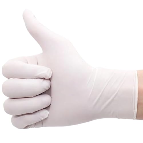 PBHOVIITG 30/60/100PCS Weiße Nitrilhandschuhe Einweg-Haushalts-wasserdichte Küchengeschirrspül-Haustierbadereinigungswerkzeuge(30PCS,L) von PBHOVIITG