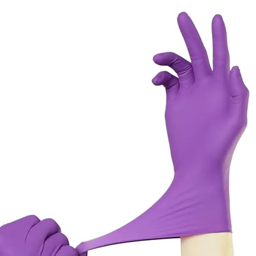 PBHOVIITG 50/100PCS Violet Nitril Handschuhe Einweg Lila 5Mil Lebensmittel Grade Haushalt for Frauen Reinigung Gartenarbeit Küche(Purple 20PCS,L) von PBHOVIITG