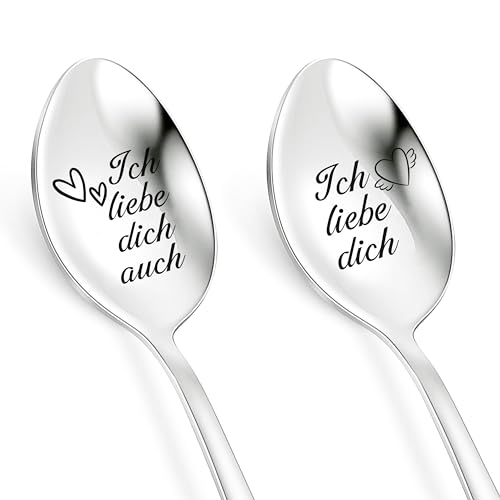 Ich Liebe Dich Geschenke für Männer Frauen, PBIEHSR Löffel mit Gravur Weihnachtsgeschenke für Paare, Liebeslöffel für Hochzeitstag Sie und Ihn (Ich Liebe Dich) von PBIEHSR