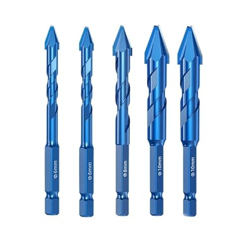 1/4/5 STÜCKE 6-12 mm Exzentrische Bohrer mit hoher Härte und schrägem Kopf for Bohrwerkzeuge for Fliesen/Glas/Metall/Holz(Wall Drill Bit Set 2) von PBNANHGZZ