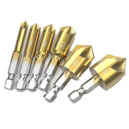 1/6Pcs Hss Senker Bohrer Set for Holz Metall Schnell Ändern Werkzeug Hex Fase(6Pcs) von PBNANHGZZ