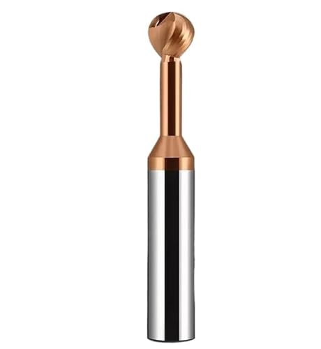 1 stück Wolframstahl-Hartmetall-Lollipop-Kugelfräser T-förmiger 2-Flöten-Bogenfräser R-Fräser for Schaftfräser aus Aluminium/Stahl(Coated,7dxR3.5xD8x60L) von PBNANHGZZ