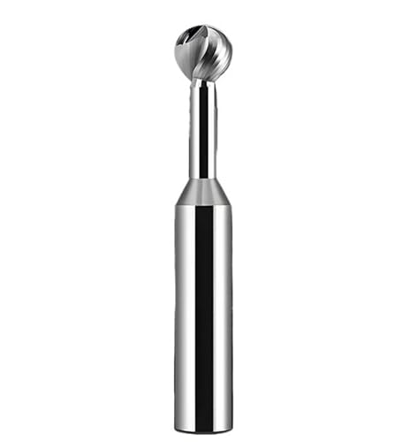 1 stück Wolframstahl-Hartmetall-Lollipop-Kugelfräser T-förmiger 2-Flöten-Bogenfräser R-Fräser for Schaftfräser aus Aluminium/Stahl(Uncoated,14dxR7xD14x75L) von PBNANHGZZ