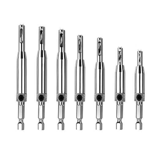 4/7 stücke Loch for Türen Selbst Zentrierung Holzbearbeitung Power Werkzeuge Furadeira Puncher Scharnier Tapper Core Bohrer Set(B) von PBNANHGZZ