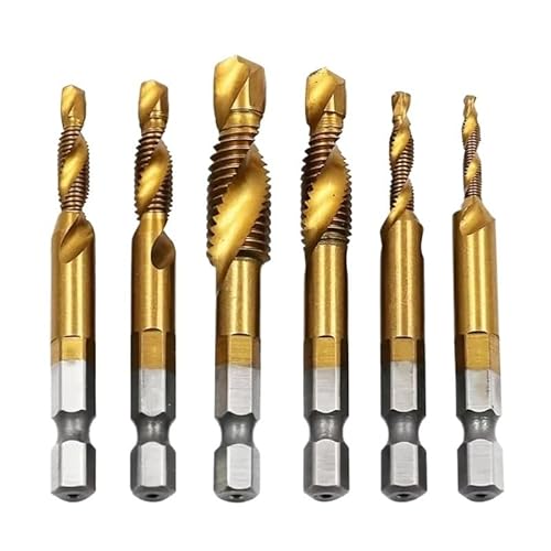 6 STÜCKE M3-M10 HSS Bohren Tap Bits Gewinde Schraube Werkzeuge Maschine Wasserhähne Bohrer Schaft Titan Beschichtet(TR12x2) von PBNANHGZZ