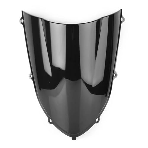 PBPLZWVWA Moto Windschutzscheibe Für ZX-10R ZX10R 2004 2005 04 05 ABS Kunststoff Motorrad Windschutzscheibe Windschutz Double Bubble Motorrad Frontscheibe(Zwart) von PBPLZWVWA