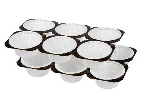 PBS 6448800 Packung mit 12 Muffin-Förmchen Dekorativ aus Papier mit integriertem Tablett, 5 cm von PBS