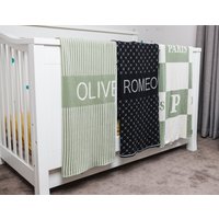 Kinderbett Personalisierte Baby Decke - 100% Baumwoll- Strickdecke Mit Namen, Maßgefertigtes Kleinkindgeschenk, Kleinkindgeschenk von PBSGiftsAndPrints