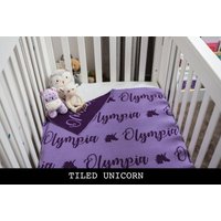 Personalisierte Babydecke - Einhorn Design 4 Größen. 100% Baumwoll- Strickdecke von PBSGiftsAndPrints