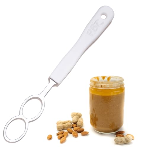 PBT Erdnussbutter-Mixer, Edelstahl-Rührwerkzeug für natürliche Erdnussbutter, Teig, Joghurt, Saucen und mehr – passend für jede Behältergröße, weniger Unordnung, spülmaschinenfest (weiß) von PBT