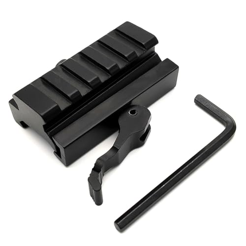 PBTMCD Aluminiumlegierung Low Profile 5 Slots Taktisch Schiene Steigleitung Mount -Adapter, 20 Mm Picatinny Riser Mount, Schnelle Abnahme Hebelschloss(2PCS) von PBTMCD