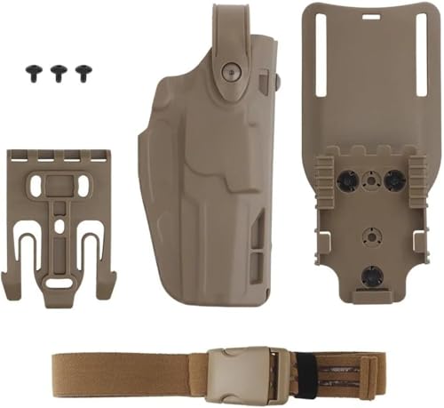 PBTMCD Taktisches P320-Holster Mit Schneller Demontage, Jagdholster Der MK-17/18-Serie, Angepasstes Oberschenkelgurt-Kit des Q.LS-Systems(Tan) von PBTMCD