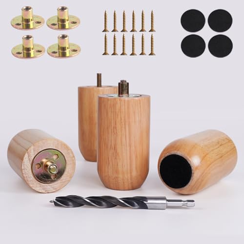 Patas para Muebles Möbelbeine aus lackiertem Holz, 10,2 cm, 4 Stück – Füße für Ottomane, Schrank, Kommode, Bank, Stuhl, Esstisch von PBUY