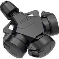 PC Electric 253842-ss 3fach-Kupplung Vollgummi mit Spannungsanzeige 250 V Schwarz IP54 von PC ELECTRIC