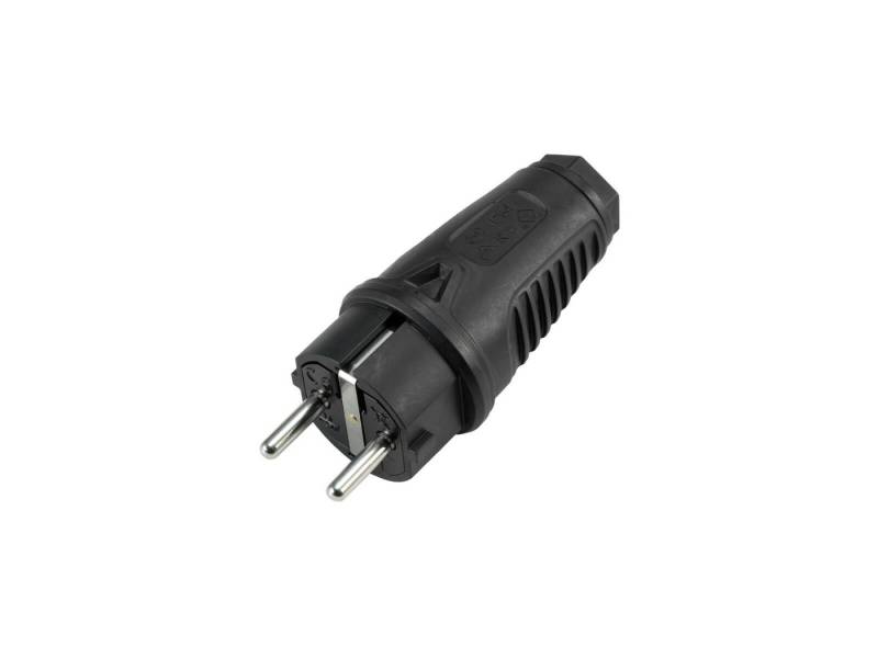 PC Electric Schuko-Stecker PC ELECTRIC Schutzkontakt Stecker Gummi sw von PC Electric