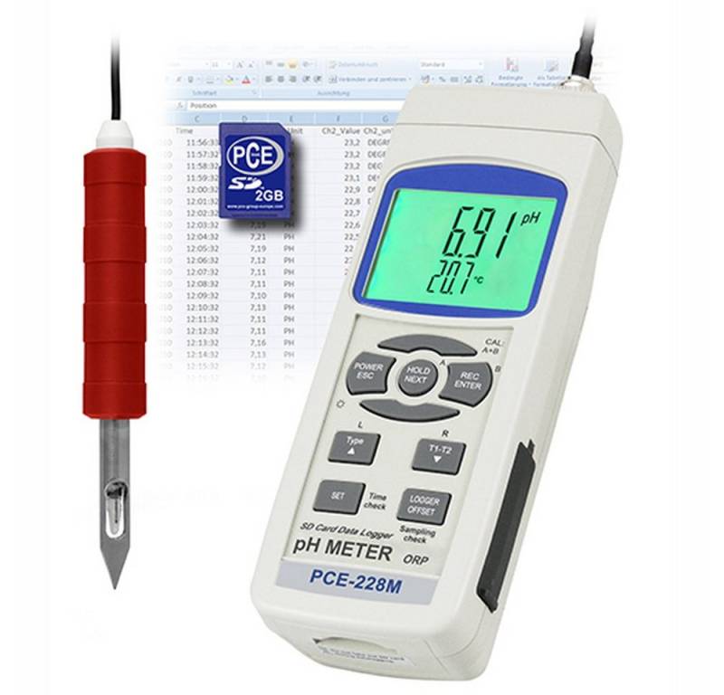 PCE Instruments Feuchtigkeitsmesser PCE-228M pH-Meter für Lebensmittel von PCE Instruments