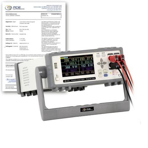 PCE Instruments PCE-PA 7500-ICA Netz-Analysegerät kalibriert (ISO) 1phasig Energiemessungen PCE Instruments PCE-PA 7500-ICA Netz-Analysegerät kalibriert (ISO) 1phasig Energiemessungen von PCE Instruments