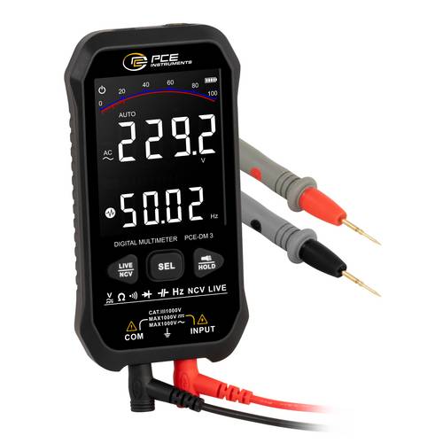 PCE Instruments PCE-DM 3 Hand-Multimeter digital Datenlogger CAT III 1000V Anzeige (Counts): 9999 von PCE Instruments