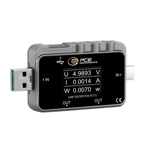 PCE Instruments PCE-FCT 5 USB Strommessgerät digital inkl. Spannungsprüfer von PCE Instruments