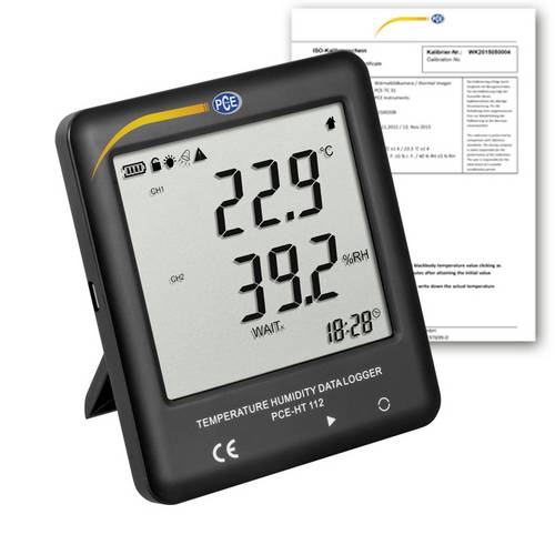 PCE Instruments PCE-HT 112-ICA PCE-HT 112-ICA Luftfeuchte-Datenlogger, Temperatur-Datenlogger kalibriert (ISO) Messgröße von PCE Instruments