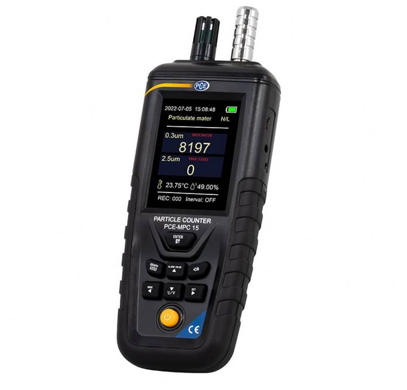 PCE Instruments Raumluft-Qualitätssensor Partikelzähler MPC 15 orientierende Messung Datenlogger von PCE Instruments