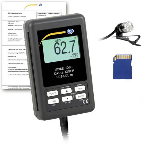PCE Instruments Schallpegel-Messgerät kalibriert (ISO) Datenlogger PCE-NDL 10-ICA 30 - 130 dB 31.5Hz - 8000Hz RS-232, USB PCE Instruments Schallpegel-Messgerät kalibriert (ISO) Datenlogger PCE-NDL 10-ICA 30 - 130 dB 31.5Hz - 8000Hz RS-232, USB von PCE Instruments