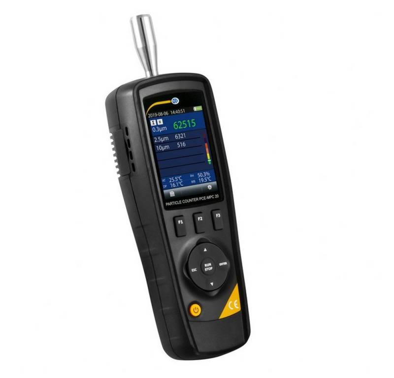 PCE Instruments Sensor Partikelzähler Temperatur Datenlogger Luftfeuchte Staubmessgerät, (Im praktischen Hartschalenkoffer), Datenspeicher, USB Schnittstelle, Alarmfunktion von PCE Instruments
