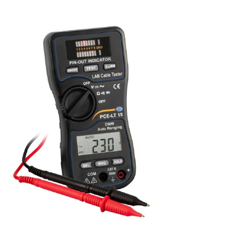 PCE LAN Digitalmultimeter für Netzwerkkabel LCD  LT 15 PCE Instruments LAN Digitalmultimeter für Netzwerkkabel LCD  LT 15 von PCE Instruments