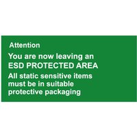 Antistat ESD-Warnschild 1 St. Grün (l x b) 300 mm x 150 mm 055-0014 selbstklebend von PCE