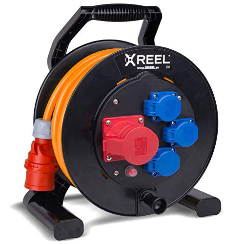 CEE Kabeltrommel XREEL 400V/16A K2 IP54 PUR H07BQ-F 5x2,5mm² orange 9350008-p 30m von ENECEN