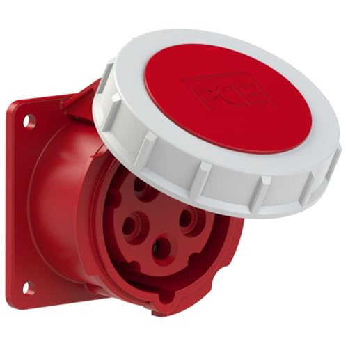 CEE Steckdose Stecker Kupplung Starkstrom Drehstrom Anbausteckdosen Wandstecker Phasenwender PCE CEE-Wandsteckdose 16A/32A/63A 6h IP44/IP67, TYP:CEE-Anbausteckdose gerade (75x75mm) 32A 5p 6h IP67 von PCE