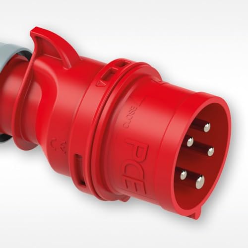CEE Steckdose Stecker Kupplung Starkstrom Drehstrom Anbausteckdosen Wandstecker Phasenwender PCE CEE-Wandsteckdose 16A/32A/63A 6h IP44/IP67, TYP:Stecker 5P 32A IP44 von PCE
