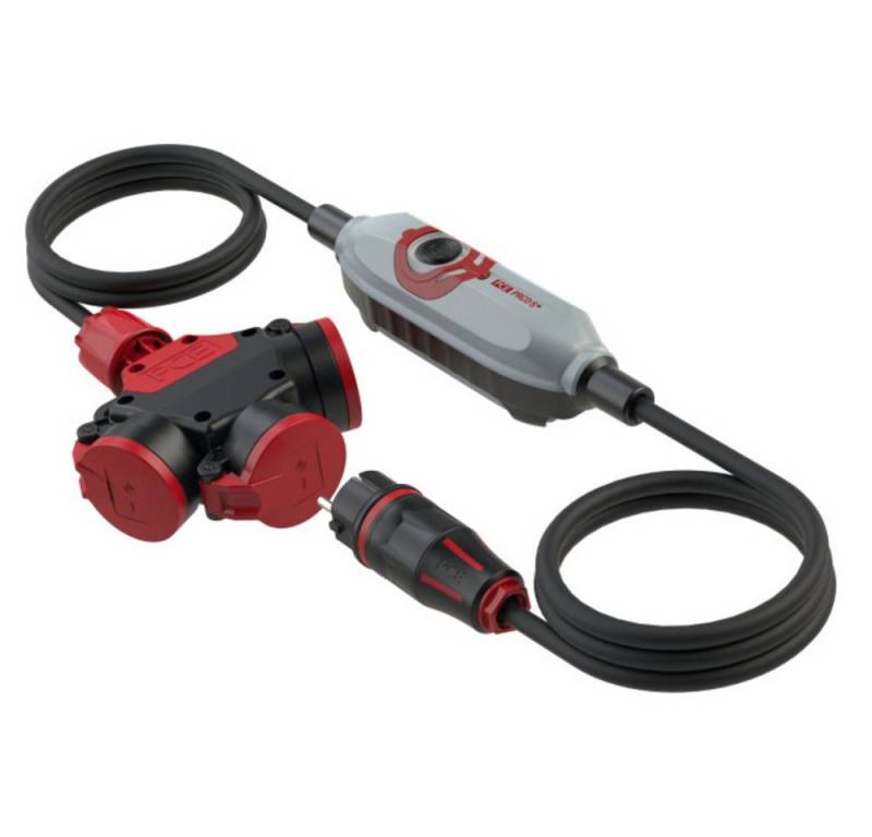 PCE Personenschutzstecker PCE 4670002 Personenschutz-Verlängerungskabel PRCD-S+ Grau, Schwarz von PCE