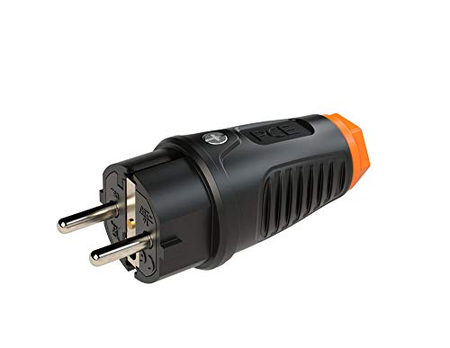 PCE Schutzkontakt Stecker Orange IP54 Vollgummi Zwei Erdungssysteme 0522-so von PCE
