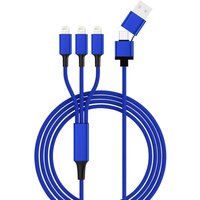Smrter - USB-Ladekabel usb 2.0 usb-a Stecker, usb-c® Stecker, Apple Lightning Stecker 1.20 m Blau smr von SMRTER